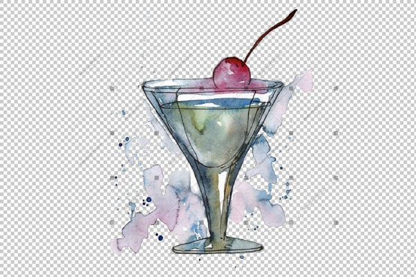 Bar Party Cocktail Drink Png Watercolor Set Digital