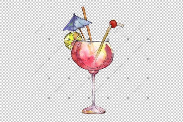 Bar Party Cocktail Drink Png Watercolor Set Digital