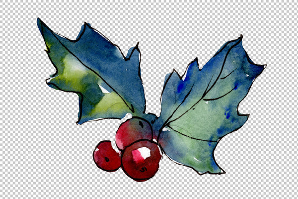 Christmas tea drinking watercolor PNG