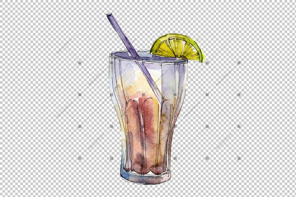 Ice Tea Png Watercolor Set Digital