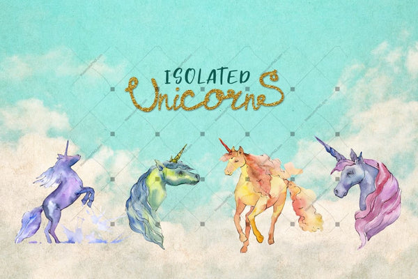 Cute Unicorn Horse Png Watercolor Collection Set Digital