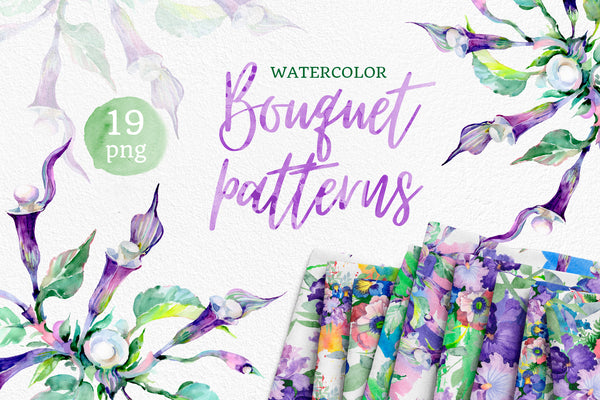 Bouquet of flowers Mademoiselle Watercolor png