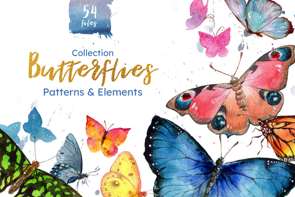 Miracle of nature butterflies watercolor png