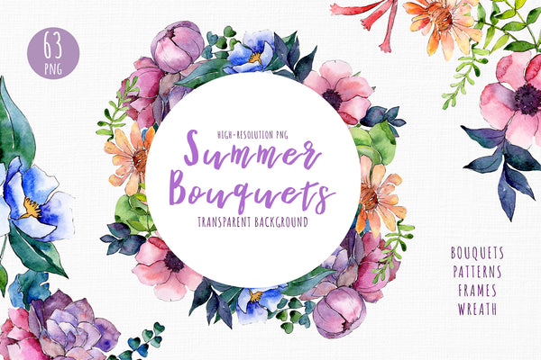 Bouquet of flowers Intrigue watercolor png