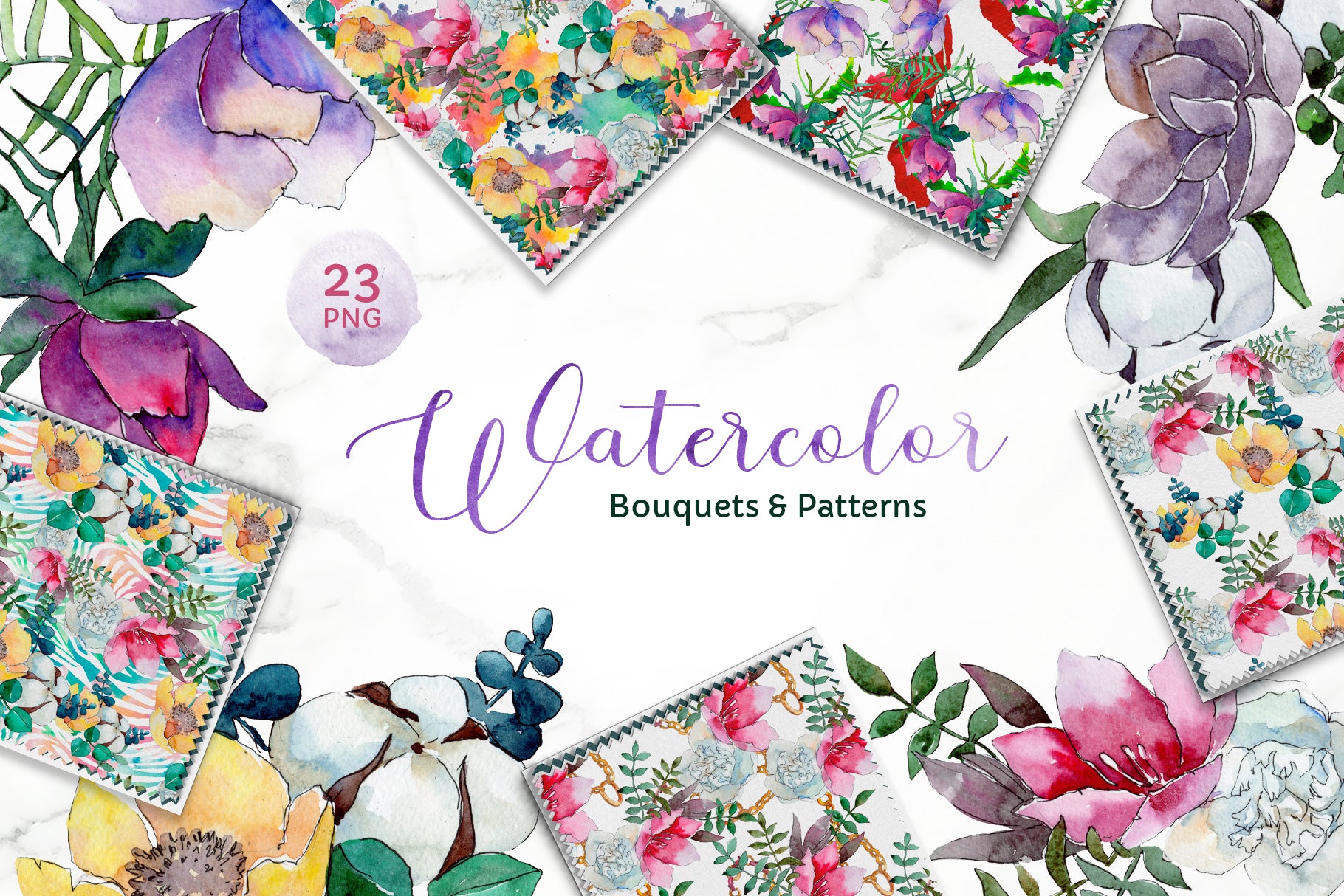 Bouquet of flowers Vienna Waltz Watercolor background clipart PNG