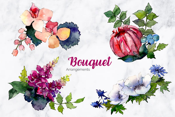 Bouquet of flowers Elegance watercolor png
