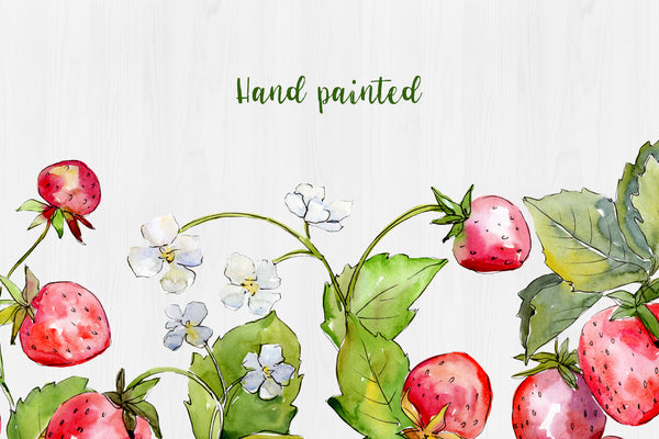Sweet Watercolor Strawberry PNG