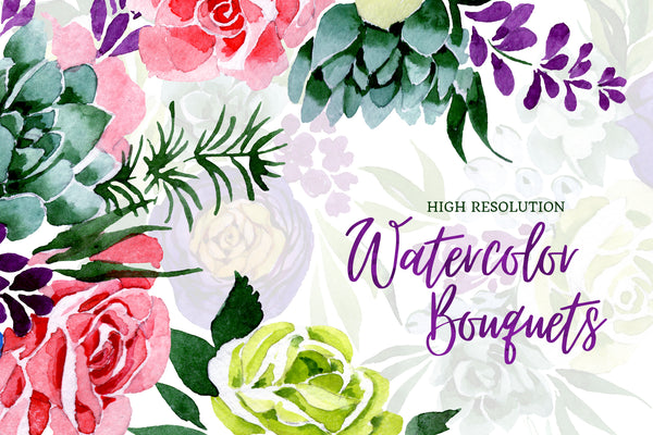 Bouquet of flowers Wedding watercolor png
