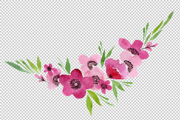 Bouquet with peonies Fiesta watercolor png