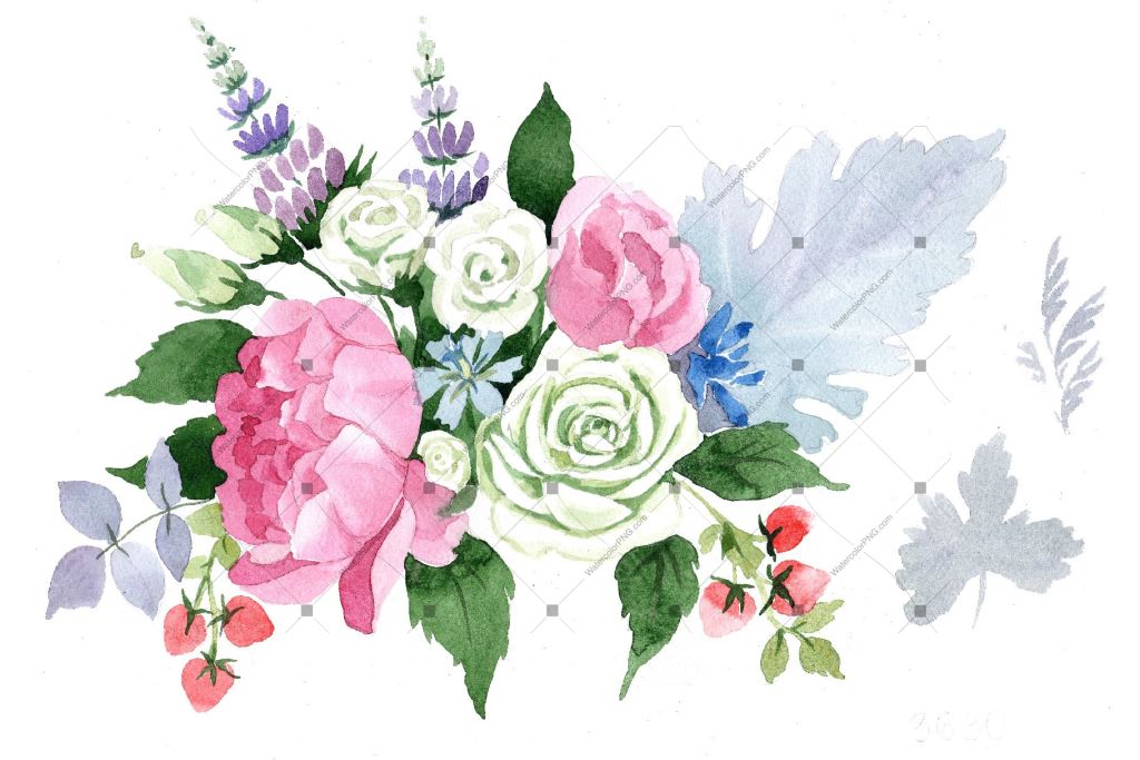 Wedding Pink Bouquet Png Watercolor Set Flower