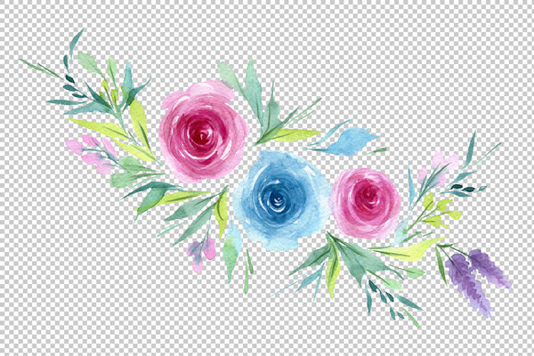 Bouquet with peonies Fiesta watercolor png