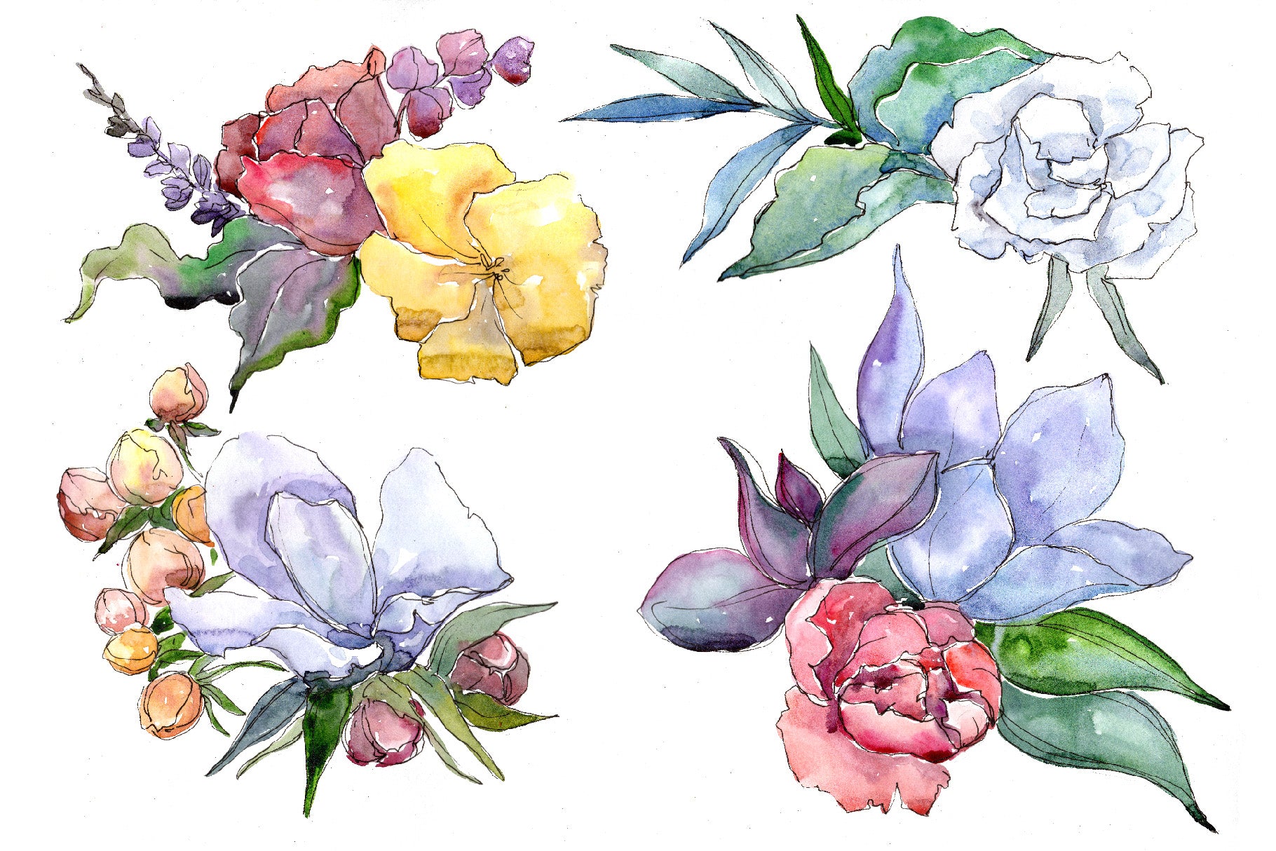 Bouquet of flowers Rebecca watercolor png