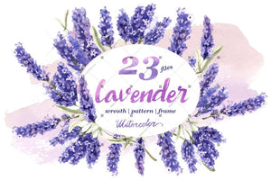 Lavender Png Flowers In Watercolor Digital