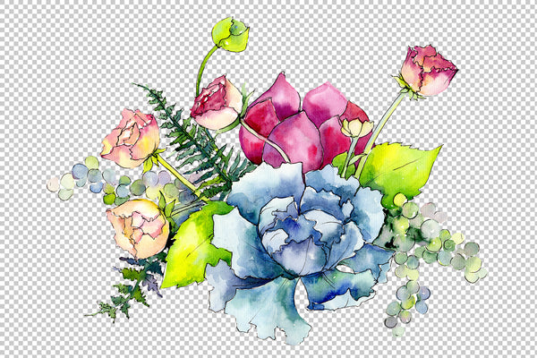 Bouquet Summer miracle watercolor png