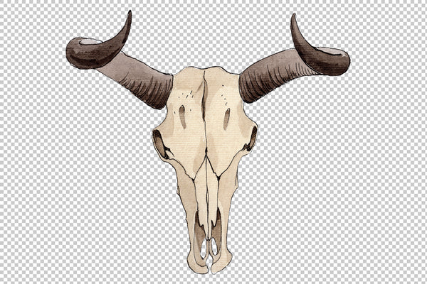 Cow skull watercolor png