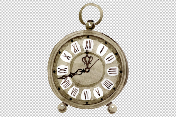 Clock old antiques watercolor png