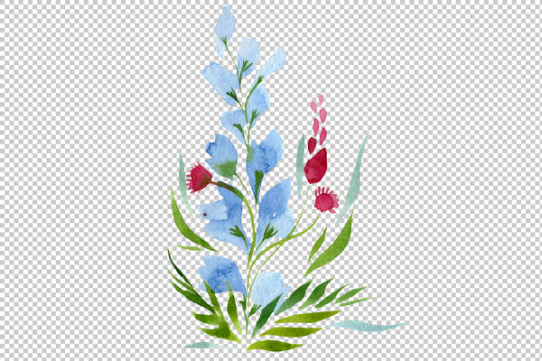 Bouquet with peonies Fiesta watercolor png