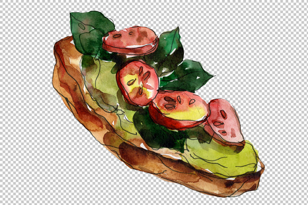 Mega sandwich watercolor png