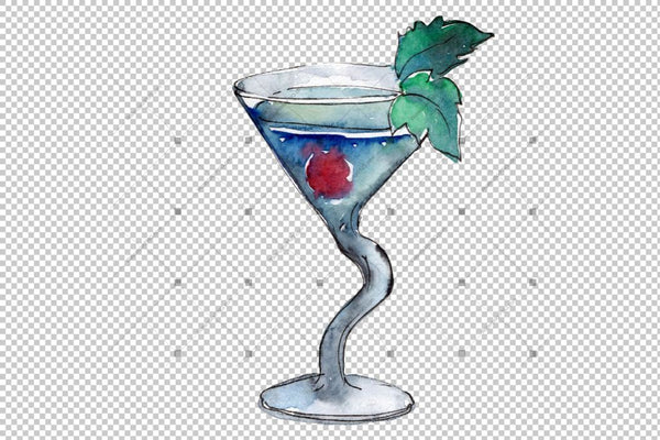 Tropical Cocktails Png Watercolor Set Digital