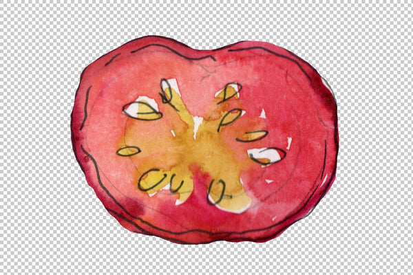 Pizza vegetable boom watercolor png