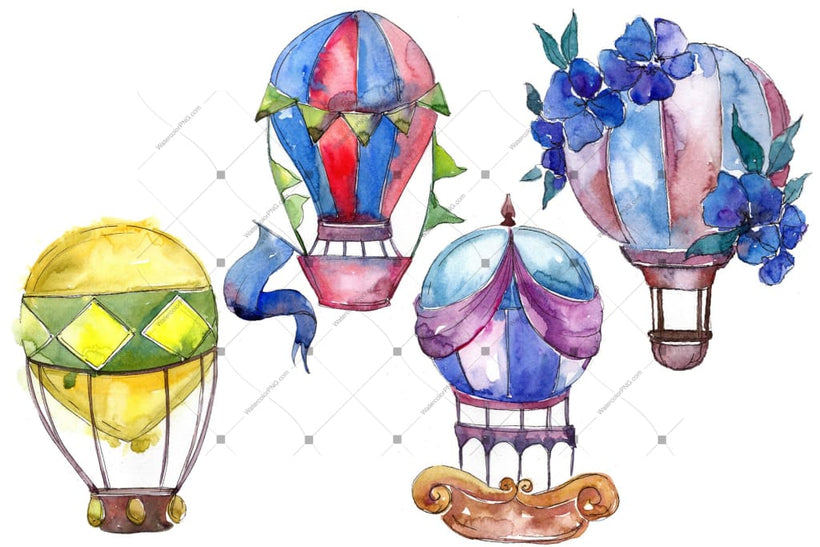 Watercolor Balloons royalty free images