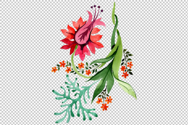 Eastern ornament watercolor png