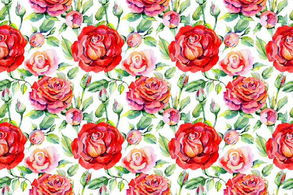Roses red PNG watercolor flower set