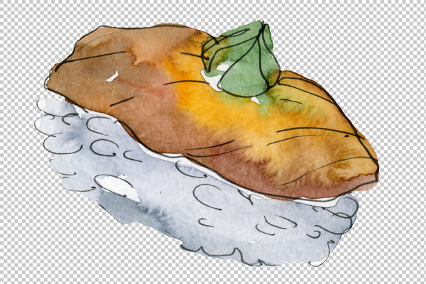 Sushi set Felix watercolor png
