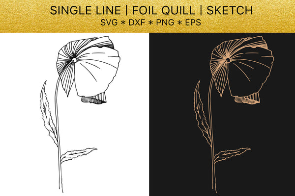 Foil quill SVG golden crystals. Single line design