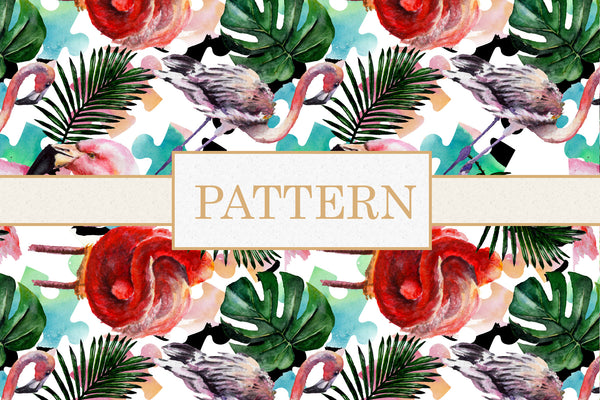 Flamingo Colorful watercolor patterns png