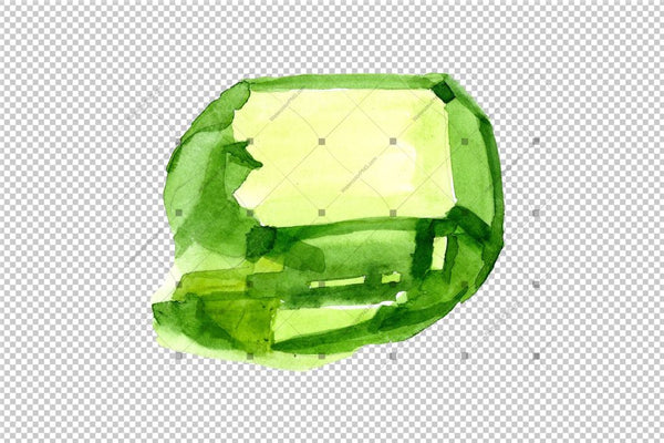 Crystals Of Color Emerald Png Watercolor Set Digital