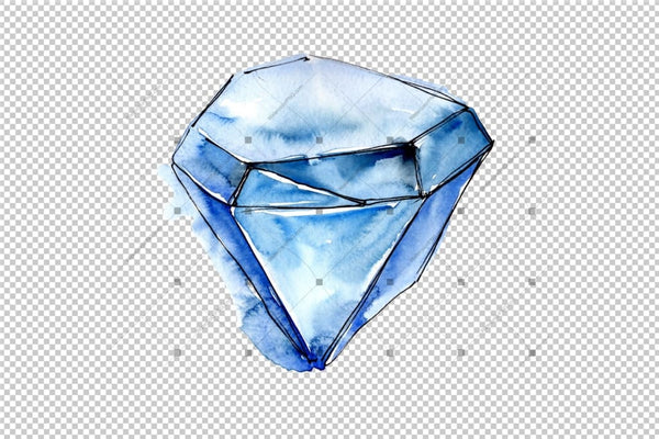 Aquarelle Geometric Crystal Png Set Digital