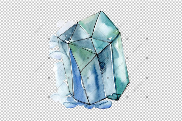 Aquarelle Crystals Mineral Png Set Digital