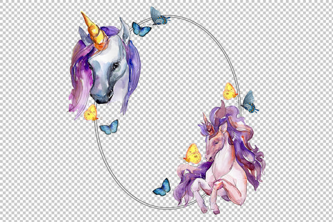Unicorn Watercolor Painting png