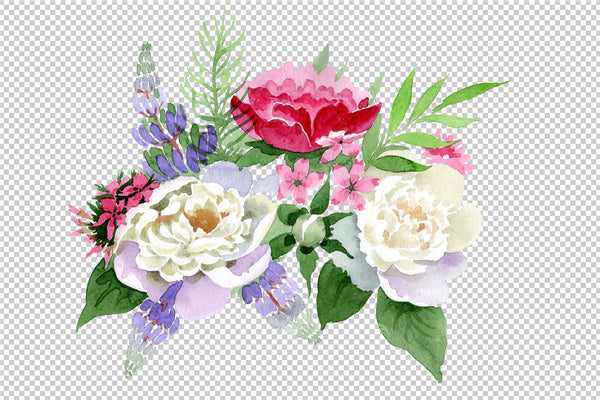 Bouquet Carnival of love watercolor png