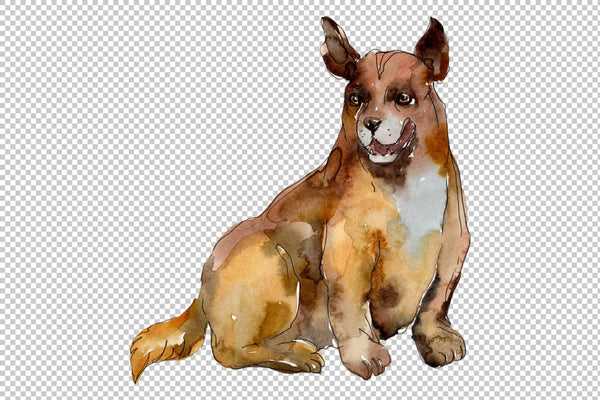Agriculture: domestic pets-cat dog Watercolor png