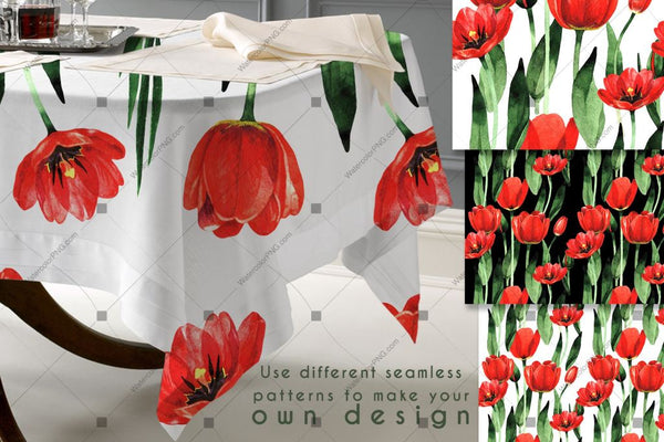 Amazing Tulips Png Watercolor Flower Set Design