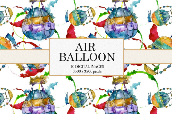 Balloon Joy of childhood watercolor png Digital