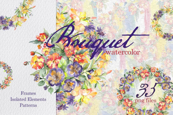 Beautiful Bouquets Watercolor png Digital