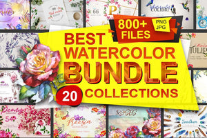 Best watercolor bundle 20 collections Bundle