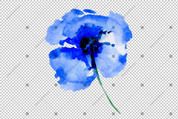 Blue Poppy Watercolor Flowers Png Flower