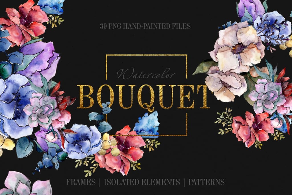 Bouquet Breath of tenderness watercolor png