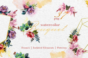 Bouquet Exuisite Watercolor png Digital