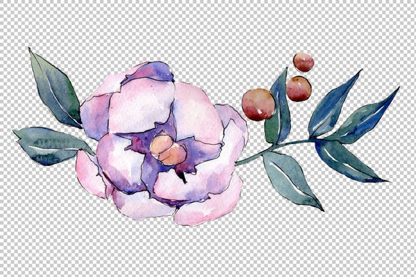 Bouquet flower palette watercolor png Flower