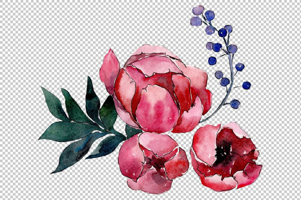Bouquet flower palette watercolor png Flower