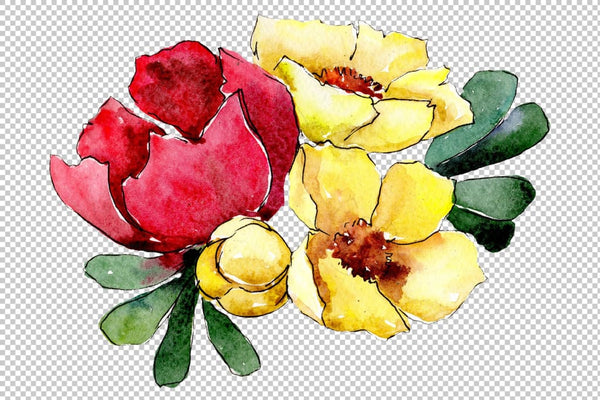 Bouquet Folk wisdom watercolor png Flower