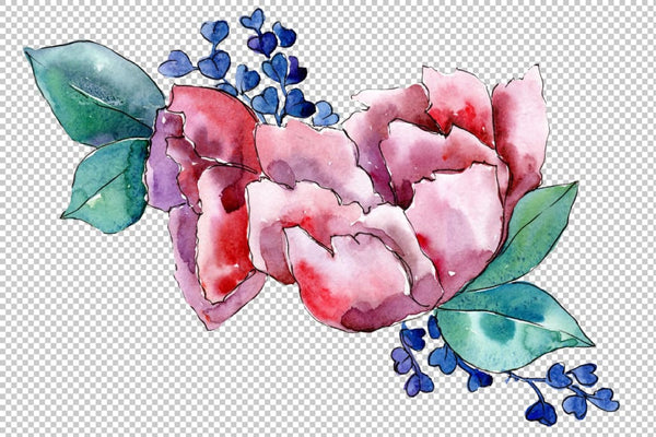 Bouquet heart joy watercolor png Flower