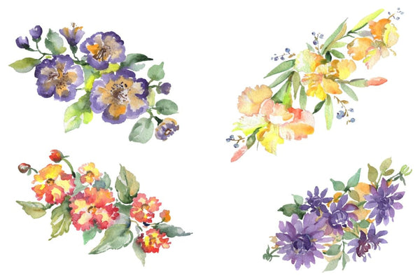 Bouquet Hoverla Watercolor png Flower