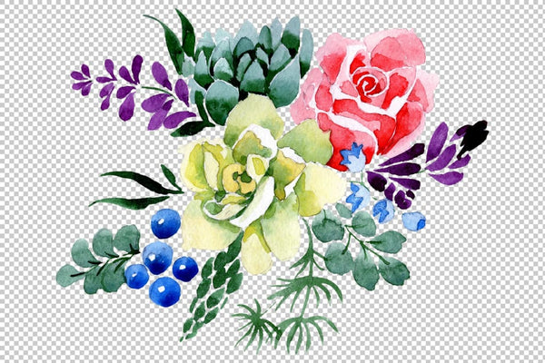 Bouquet Karelia watercolor png Flower