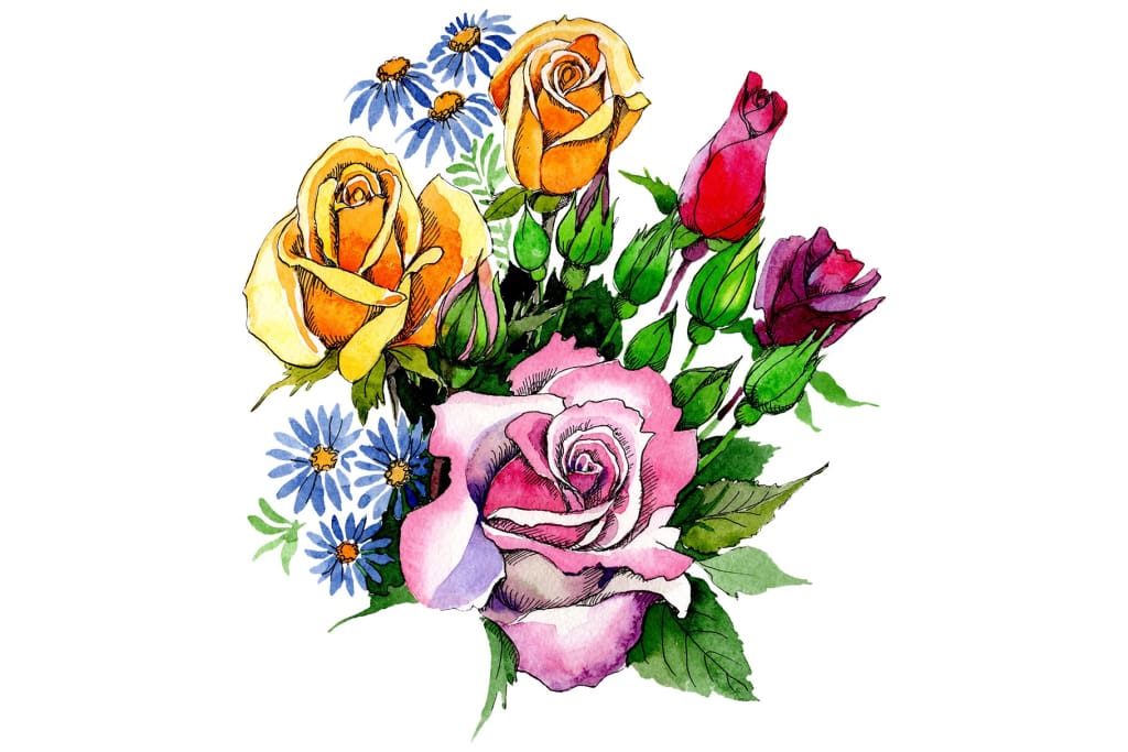 Bouquet Love Waterfall watercolor png Flower